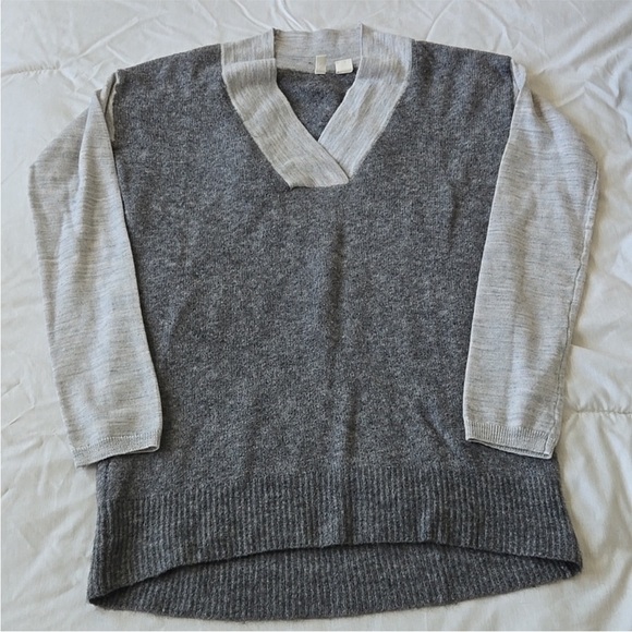 Anthropologie Moth gray sweater xs colorblock alpaca - Picture 2 of 9